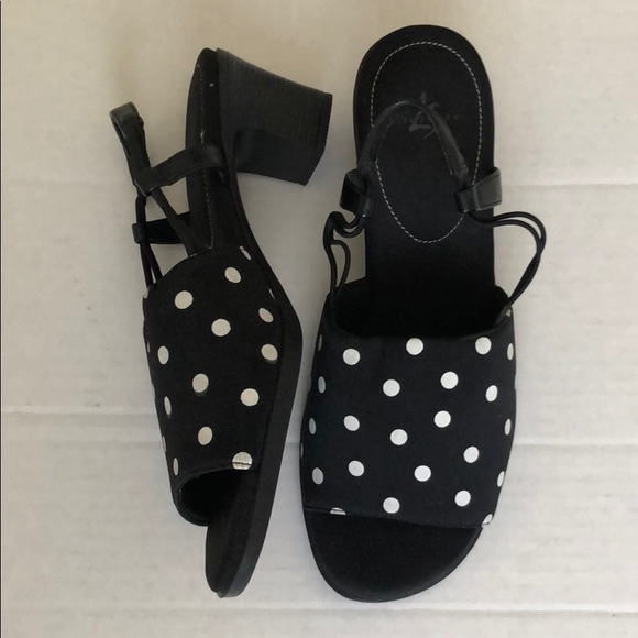 Life Stride Jumper Sling Back Polka Dot Sandals